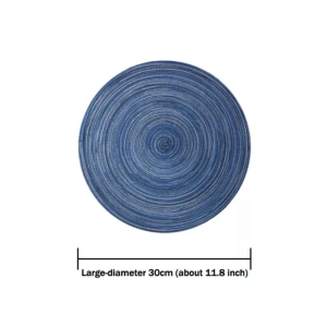 DuduMart Placemats For Dining Table Heat-Resistant Round Design Washable Ramie Anti-Slip Cup Coasters