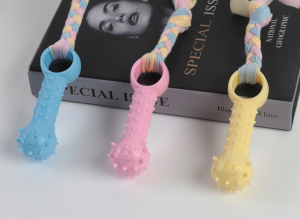 Mainan Tali Anjing Kalis Gigit TPR Macaron – Macaron Pet TPR Rope Toys Dog Molar Bite Resistant 狗狗棉布玩具