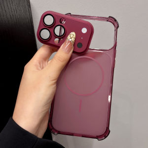 Luxury Four Corners Shockproof Clear Phone Case For iPhone 17 16 15 14 Plus 13 12 18 Pro Max Detachable Camera Lens Protect Capa