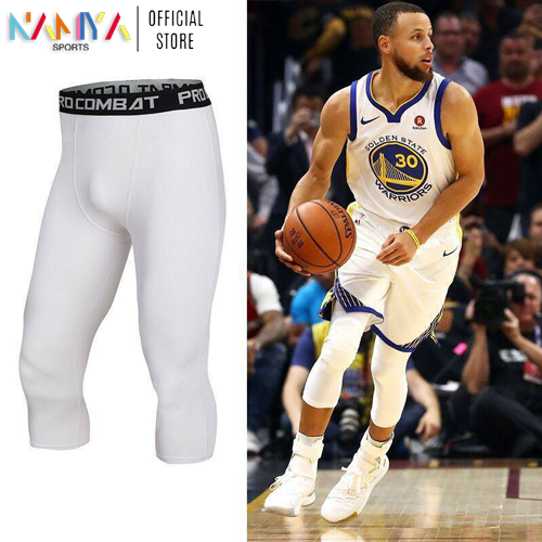  Youth Boys Compression Pants 3/4 Basketball Tights Sports Capris  Leggings Black XL