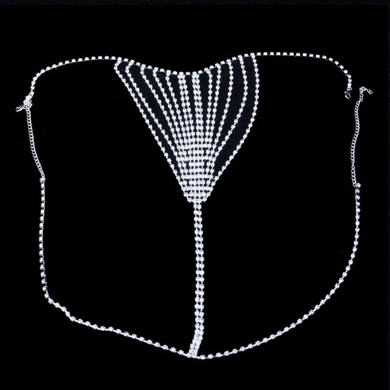 Sexy Bikini Rhinestone Underwear Belly Chain Crystal Thong Body Chain  Jewelry