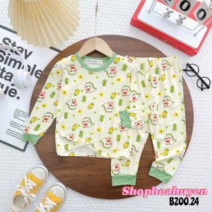 Bộ dài tay cho bé trai bé gái chất vải thun lạnh Minky mom loại 1 chất mềm mịn mát an toàn cho da bé họa tiết cực xinh cho bé size to 18-35kg