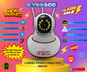 CAMERA IP WIFI YOOSEE Trong Nhà/ Ngoài Trời Hỗ Trợ FLASH Ban Đêm Có Màu Xoay 360 Độ FHD Đàm Thoại 2 Chiều Bắt Sóng Mạnh - BẢO HÀNH 12 THÁNG