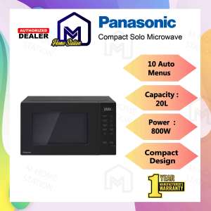 Panasonic 20L Compact Solo Microwave NN-ST22QB | NN-ST22QBMPQ | 800W | Compact Design | Auto Cook Menus | Touch Control