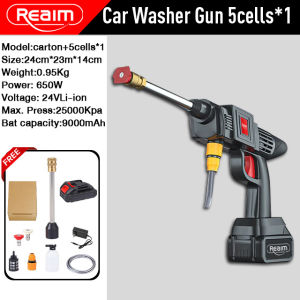 REAIM Pressure Washer 21V Cordless Car Washer Water Handheld Sprayer