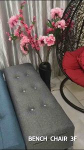 VC 3 FEET DIAMOND LONG STOOL BENCH CHAIR FABRIC SOFA