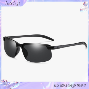 Nicedays🍒Kacamata hitam pelindung UV/Kacamata terpolarisasi untuk mengemudi pria/Kacamata bingkai hitam COD