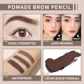 KIMUSE Eyebrow Gel With Brush 2 IN 1 eye brows Cream Pencil Waterproof&Long-lasting Natural Makeup Brow Stamp. 