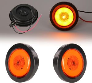 NEW SUN ® 2" Round LED Marker Light Amber Bright Halo Neon IP67 Waterproof