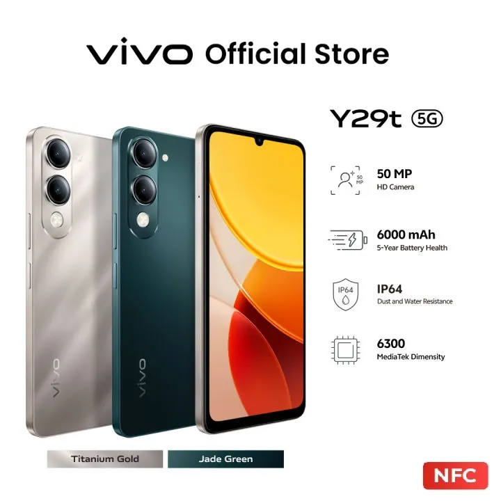 vivo%20Y29t%205G%2016(8+8)GB%20RAM%20256GB%20ROM%20NFC%206000mAh%20Battery,%20IP64%20Water%20Dust%20Resistance%20VIVO%20MYSET%20-%20Image%202