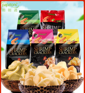 Indonesian specialty food snacks large bags of shrimp crackers casual snacks85g啪啪通虾片