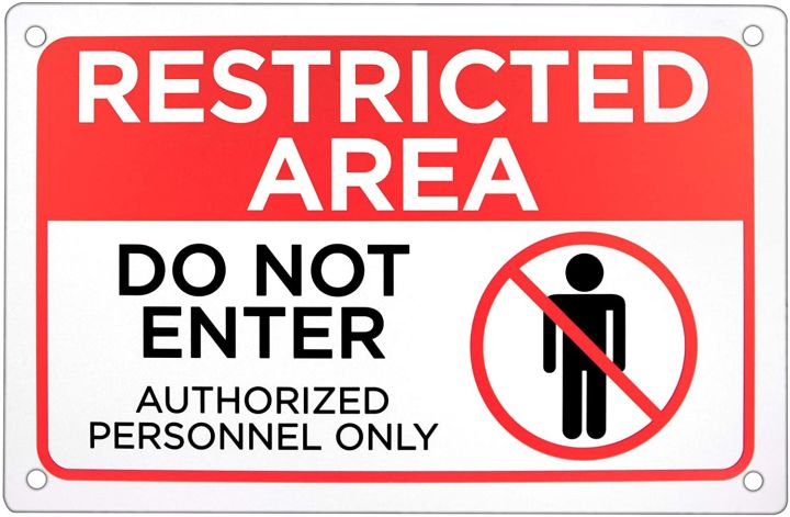 Restricted Area – Do Not Enter Sign – x Aluminum Safety Warning Sign ...