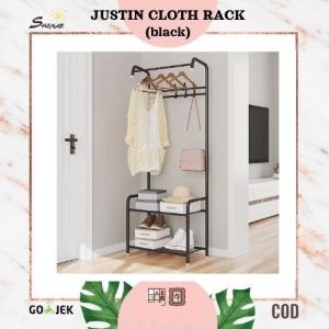 JUSTIN CLOTH RACK rak gantung tempat penyimpanan baju / tempat sepatu / stand hanger shenar/ rak gantung baju