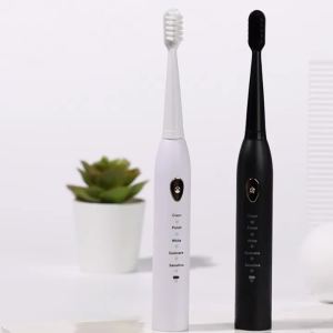 Jianpai Black White Classic Acoustic Electric Toothbrush 5-gear Mode USB Charging IPX7 Waterproof Acoustic Electric