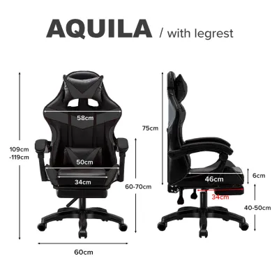 (JIJI SG) Gaming Chair Series - Racing office Chair / Legrest / Armrest