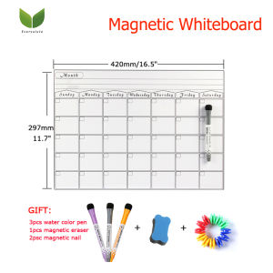 A3ขนาดแม่เหล็กรายสัปดาห์รายเดือน Planner ปฏิทินที่ลบไวท์บอร์ดแห้งครอบครัวบ้านสำนักงานหมายเหตุข้อความวาดแม่เหล็กติดตู้เย็นกระดานสติกเกอร์