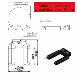 Kirilgu Durable Rubber Office Chair Wheel Stopper Wear-resistant Anti Vibration Chair Wheel Fixed Pad Prevents Scratches Pad Chair K7M2P