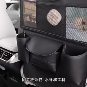 42x42cm Car Seat Back Organizer Leather Foldable Table Penyusun Kereta for Rear Storage