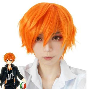 Đồng nhân Nick Wilde (Zootopia) cosplay Tóc giả Hinata Shoyo Tóc ngắn màu cam phồng ngược trong Haikyuu!!
