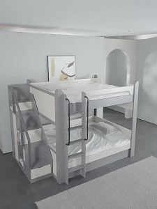 Double Decker Bed Frame Double Bed Loft Bed High Low Paipu Childrens Bed Bunk Bed Height-Adjustable Bed Same Width Small Apartment Multi-Functional Bunk Bed Combined Bed