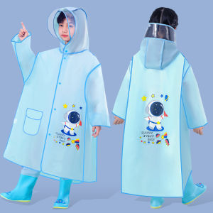 NEW Kuromi Cartoon Raincoat EVA Raincoat for Kids Boys and Girls Pupils with Bags Full body Rainproof Poncho Childrens Raincoat