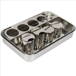 Moon Riverr Stainless Steel Teeth Instrument Storage Sterilization Tray with Holder Box
