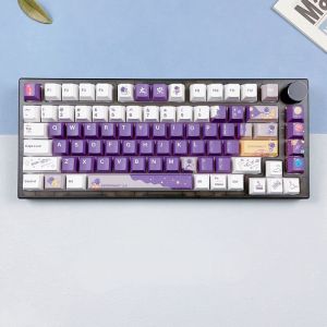 【Keycap chỉ】mũ phím màu tím đen Phi Hành Gia 130 phím thăng hoa anh đào PBT năm mặt cho bàn phím cơ công tắc Cherry MX keychron/RK61/gk61/Anne Pro 2
