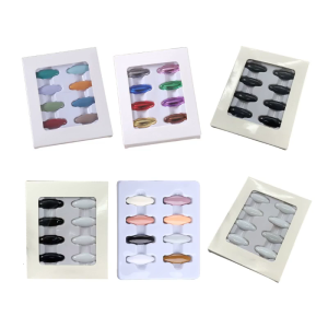 8Pcs Color Plastic Safety Pin Head Scarf Clip Neck Clip Muslim Silk Scarf Buckle Anti-exposure Brooch Pin Boxed