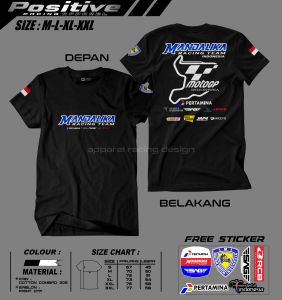 Kaos Mandalika Racing Team Moto GP Indonesia Variasi Hitam Putih-Baju Desain Mandalika Racing Team