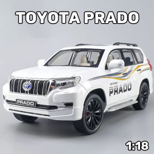 โมเดลรถโตโยต้าพราโดขนาด1:18ของเล่นของขวัญโลหะเด็กผู้ชายไฟเสียงรถ Diecast วันเกิดสำหรับเด็กคนรักของสะสม