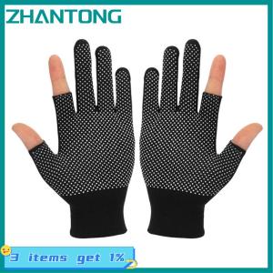 ZHANTONG Non-slip Touchscreen Nylon Gloves Men Women Summer Outdoor Riding Fitness Breathable Non-slip Sunscreen Half Finger Gloves