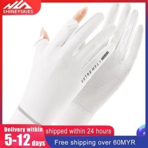 Lady Sunscreen Ice Silk Gloves Summer Sun Protection Gloves Bike Gloves for Golf Driving Riding Fishing Hiking for Women