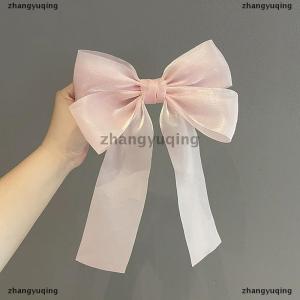 [COD] zhangyuqing New Black White Yarn Bow Hair Clip For Women Girls Spring Clip Back Head Hairpin Fashion Hair Accessories