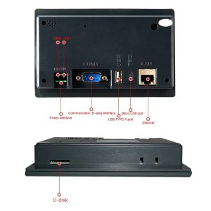 Huaqingjun 4.3 Inch LCD Touch Screen Ethernet RS485 232 Communication DC19-30V LAN RJ45 HMI for PLC