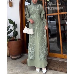 COD JIHAN DRESS SET OUTER BRUKAT BUSUI FRIENDLY FREE OBI BELT L XL BAJU PESTA KONDANGAN BRIDESMAID