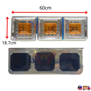 24 Inch Square Truck Lori 24V LED Tail Lamp Signal Brake Reverse Waterproof Durable Tail Light Lampu Belakang Lori