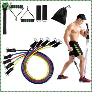 150 LBS Resistance Band Set Removable Exercise Bands Set Muscle Training Belt for Pilates Push Ups and Muscle Training