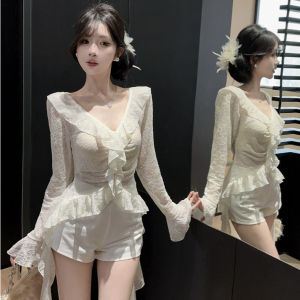 💥[A491] Áo len kiểu nữ PHỐI BÈO 2 CÁNH TAY LOE dài họa tiết hàng Quảng Châu sang chảnh - L2M