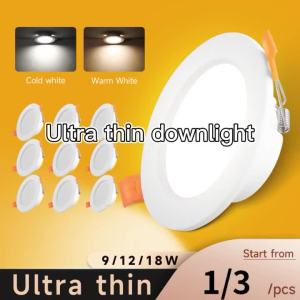 CANMEIJIA Led Downlight Recessed Ultra Thin Ceiling Light 3 Colors 6W/9W/12W/18W For Home Lighting