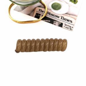 F4 Ikat Rambut Korea Model Kabel Motif Polos Kuncir Kepang Elastis Phone Cord Flower Hair Tie AHD004