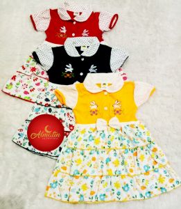 Setelan baju rok bayi 3 pcs dress bayi cewek baju anak perempuan