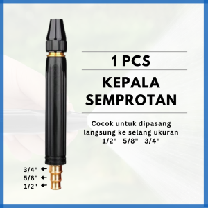 Kepala Selang Semprotan Air Cuci Motor Mobil Tanaman Taman Kuningan / Alat Semprot Siram Air Hose Nozzle Spray Steam Motor Mobil Doorsmeer Kencang Tekanan Tinggi Bisa Diatur