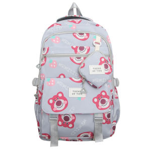 clu Lotso Strawberry Bear Backpack Student Large Capacity Lightweight Printing Fashion Female Cute Cartoon School Bag ulc