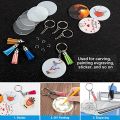 Acrylic Keychain Blank Set, Transparent Round Acrylic Blank Bulk (5 Inches), Suitable for Vinyl Resin Craft Project DIY. 