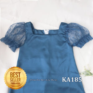 Baju Pesta Bayi Cewek 0 6 12 Bulan Warna Burgundy Tren Model Terbaru 2025 Dress Hitam Anak Korean Style Polos Elegan Mewah Gaun Emerald Blue Trend Biru KAP185