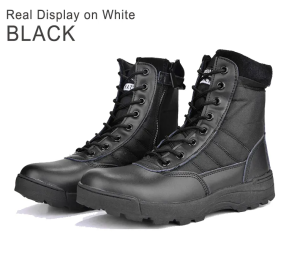 Mens Leather Shoes Casual Mountaineering Ultralight Tactical Boots Non-Slip Motorcycle Boots