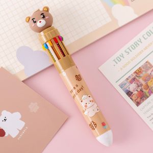 Pena 10 Warna Teddy Bear Pulpen Warna Super Lucu Motif Beruang ATK017