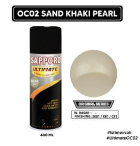 Sapporo Ultimate OC02 Sand Khaki Pearl / Sapporo Ultimate / Cat Semprot / Cat Aerosol Terbaik / Sapporo Spray / Sapporo