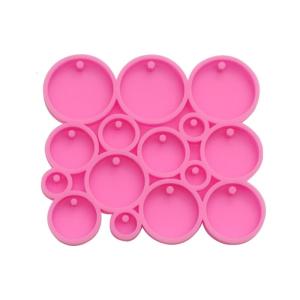 Round Circle Earrings Mold DIY Epoxy Silicone Molds Earring Resin Silicone Casting Mold Earring Keychain Pendant