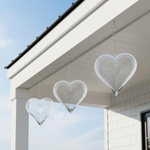LEI Wind Spinners 3D Stainless Steel Reflective Bird Deterrents Outdoor Garden Hanging Sculpture Durable Pest Repellent